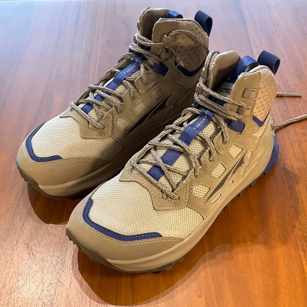 Lone Peak Hiker 3 Tan and Blue Hiking Boots
